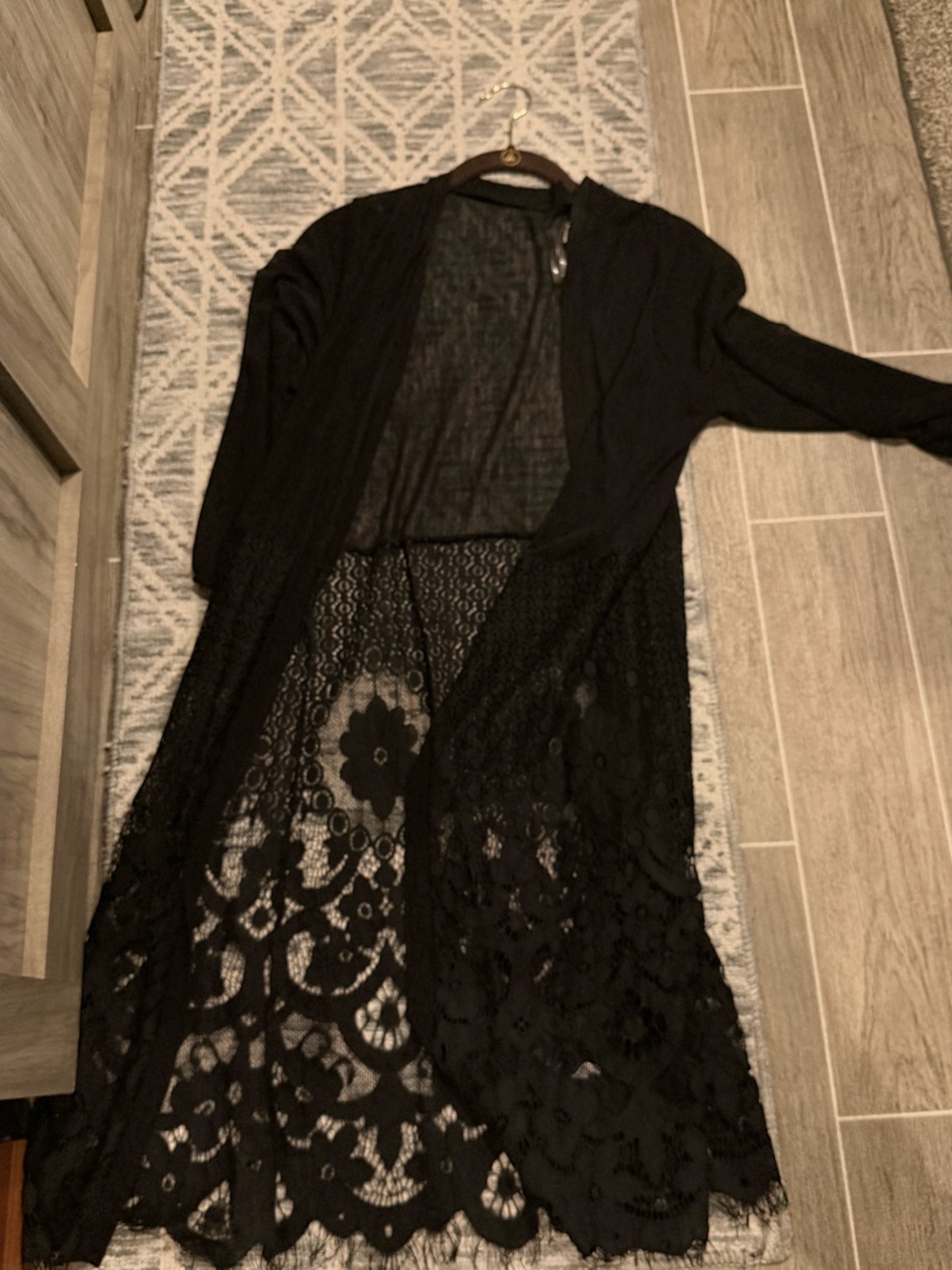 Black Lace-Panel western duster